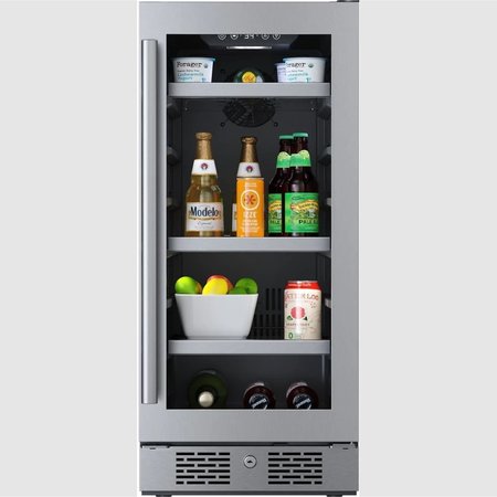 AVALLON 15 Inch Wide 86 Can Beverage Center with LED Lighting ABR152SGRH